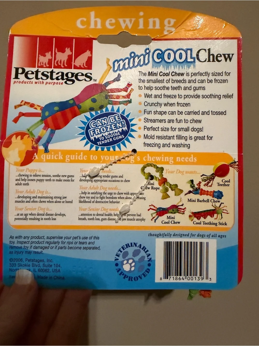 Mini Cool Chew Dog Toy - Multicolor Soothing Chew